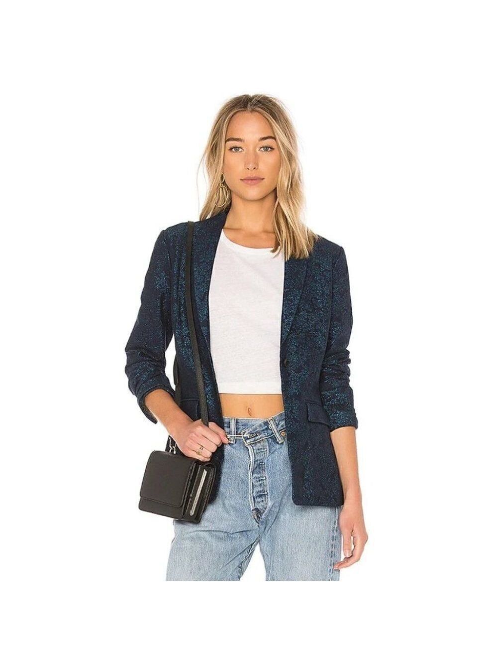 Nwt J Brand | Layla Blazer in Navy Floral Jacquard
